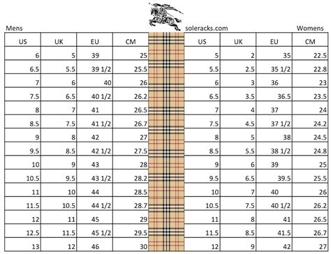 burberry men's size guide.